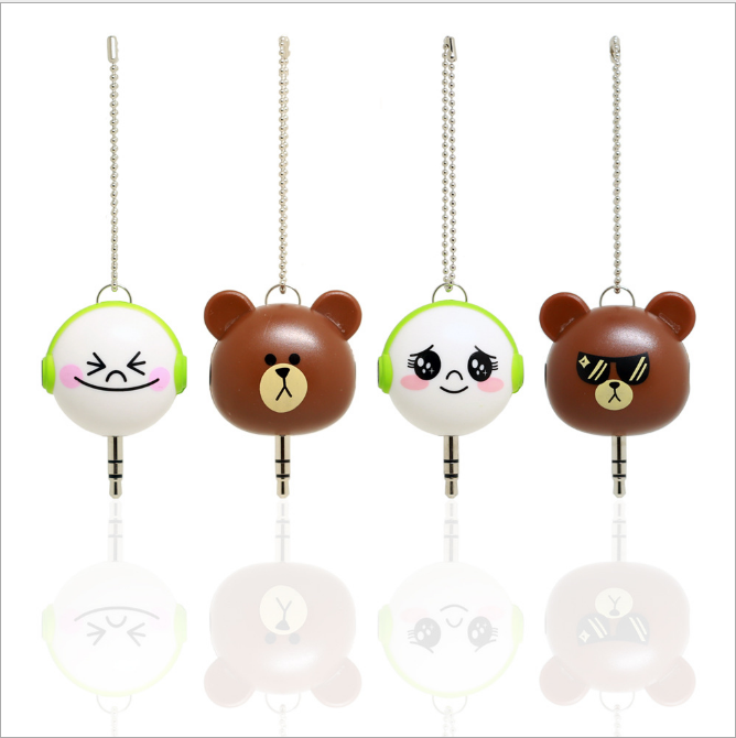 Lovely line cartoon headphone divider a two sharing device