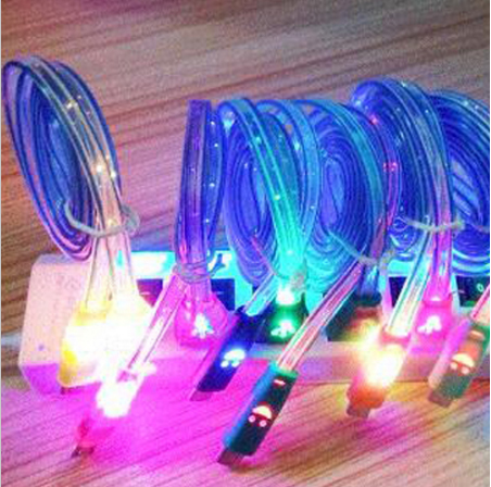 Intelligent Android cell phone luminescence charging CABLE(MICRO IPHONE TYPE C )