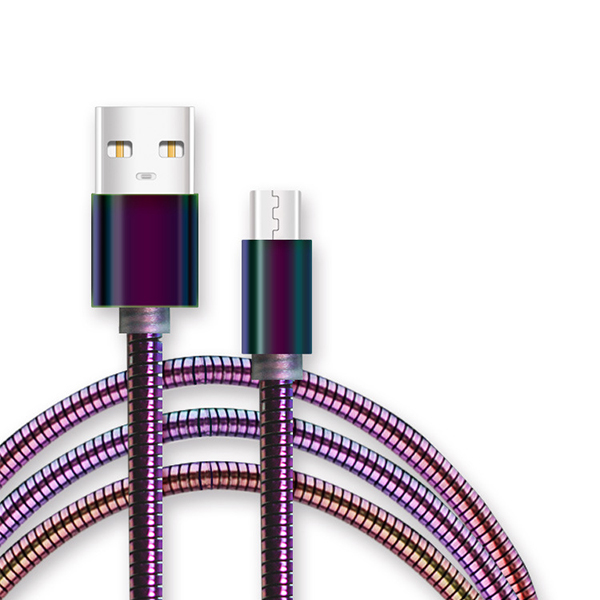 Colorful spring Aluminum Alloy data CABLE(MICRO IPHONE TYPE C )