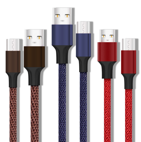 Cloth woven Phone cable for micro typec iphone