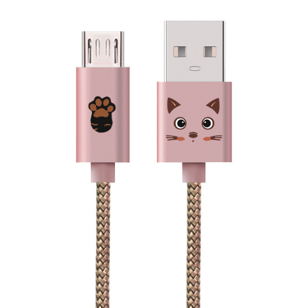 Cartoon Android braided data line nylon nylon alloy fast charging cable