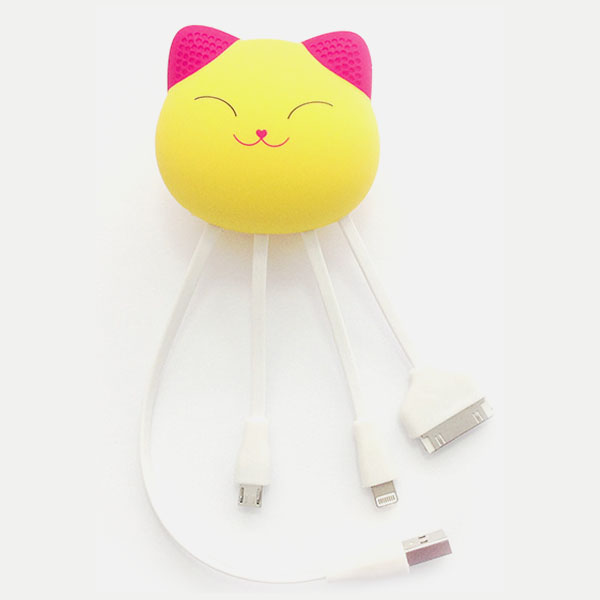 Fortune  cat  creative silicone USB cable