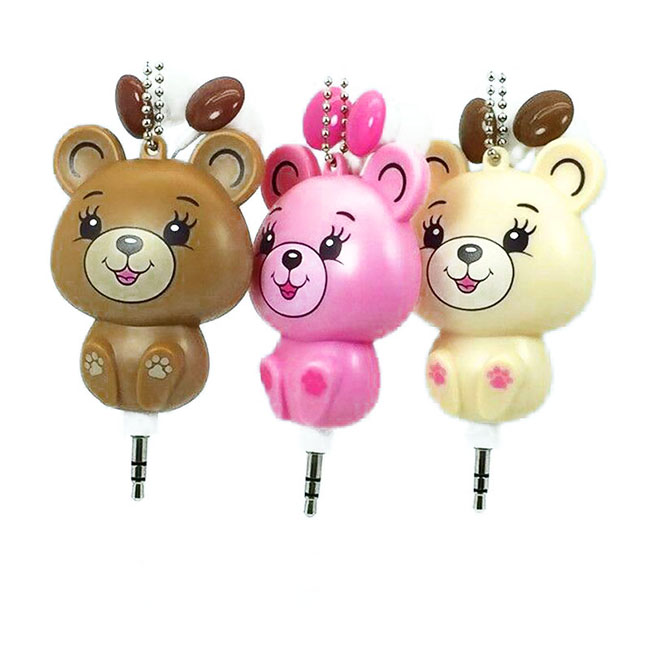 Cartoon headphones 3.5mm telescopic ear