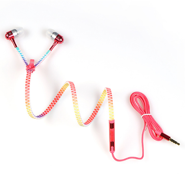 Colorful Metal Creative Gift Zipper Headphones