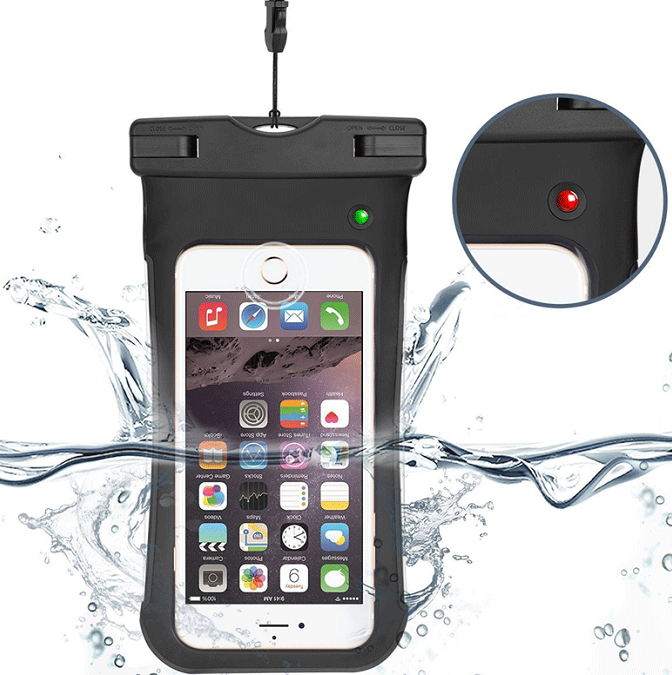 LED water intake alarm waterproof bag