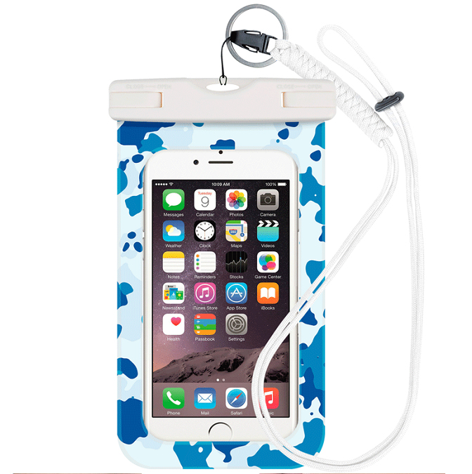 Beach outdoor sports camouflage touch screen mobile phone waterproof bag